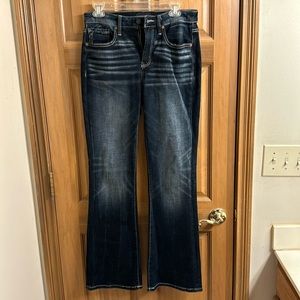 Buckle black bootcut jeans